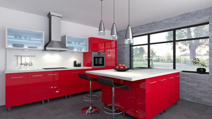 kitchen north london red