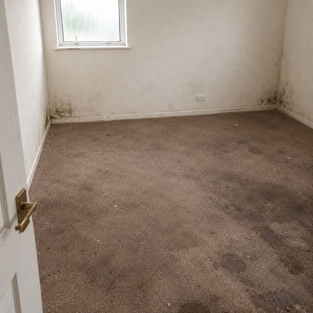 Living area before the one-bedroom flat refurbishment in SE8
