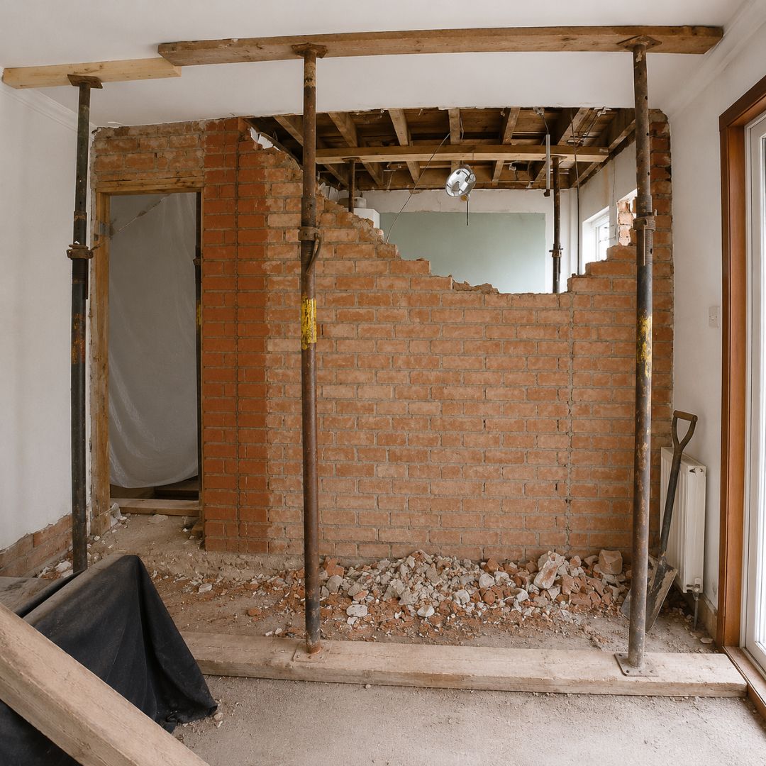 Original kitchen before load-bearing wall removal in Deptford, London