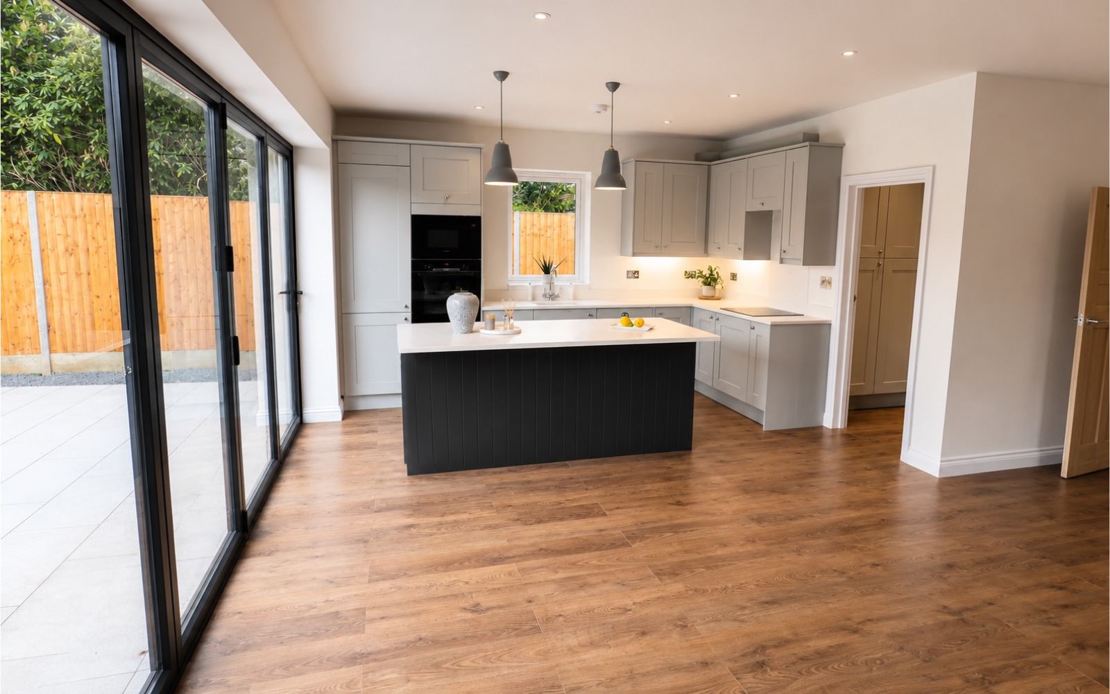 Completed open-plan kitchen dining and living extension in Barnet by Growchance