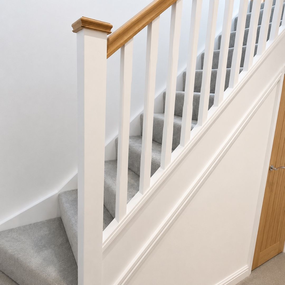 New staircase and hallway connecting the loft conversion in Barnet