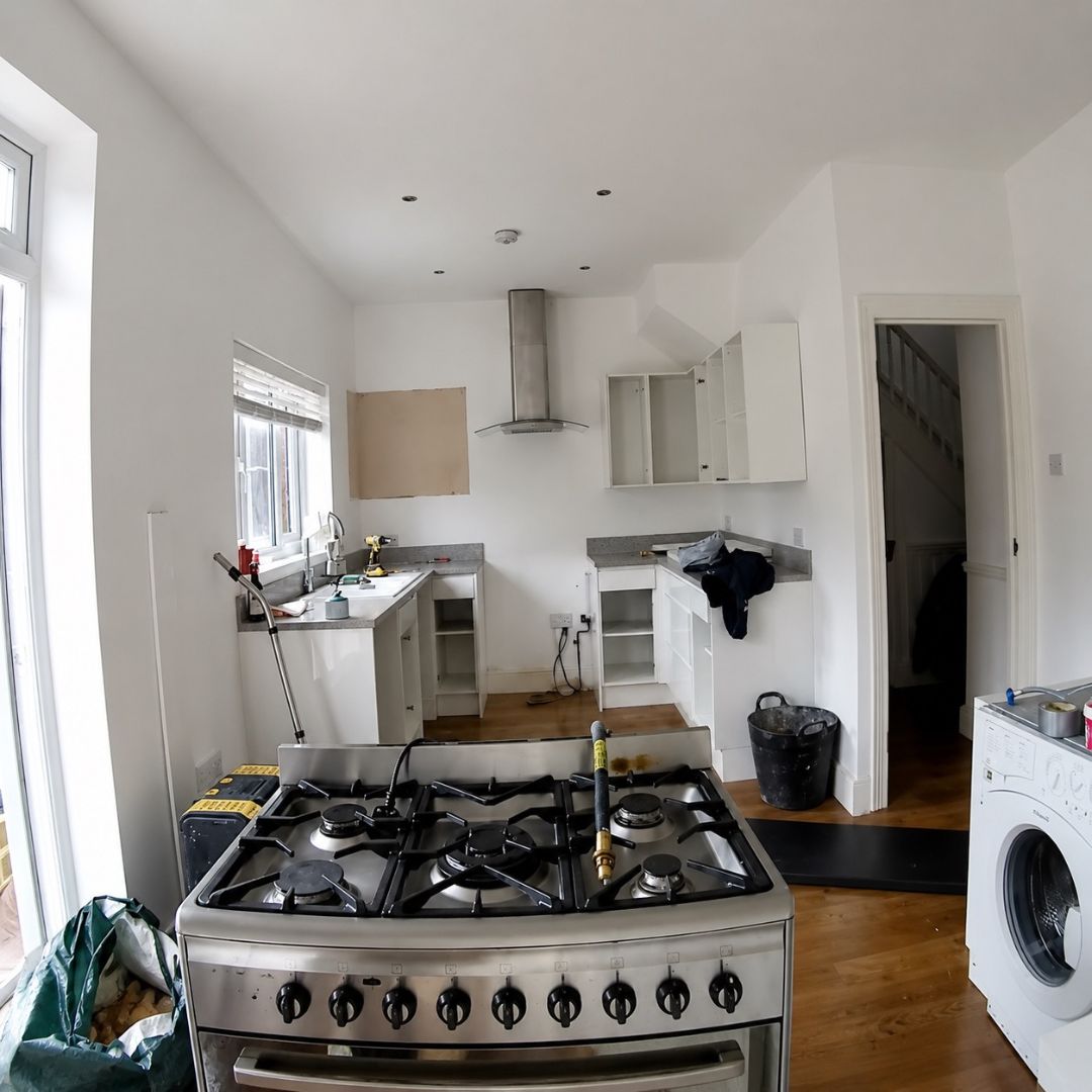 Original enclosed kitchen before the rear extension in Bromley
