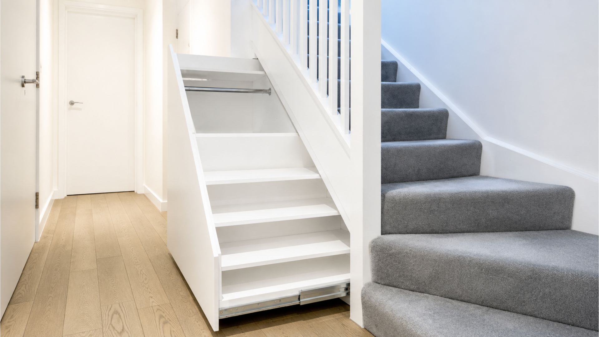 Fitted alcove storage and carpentry within a London home