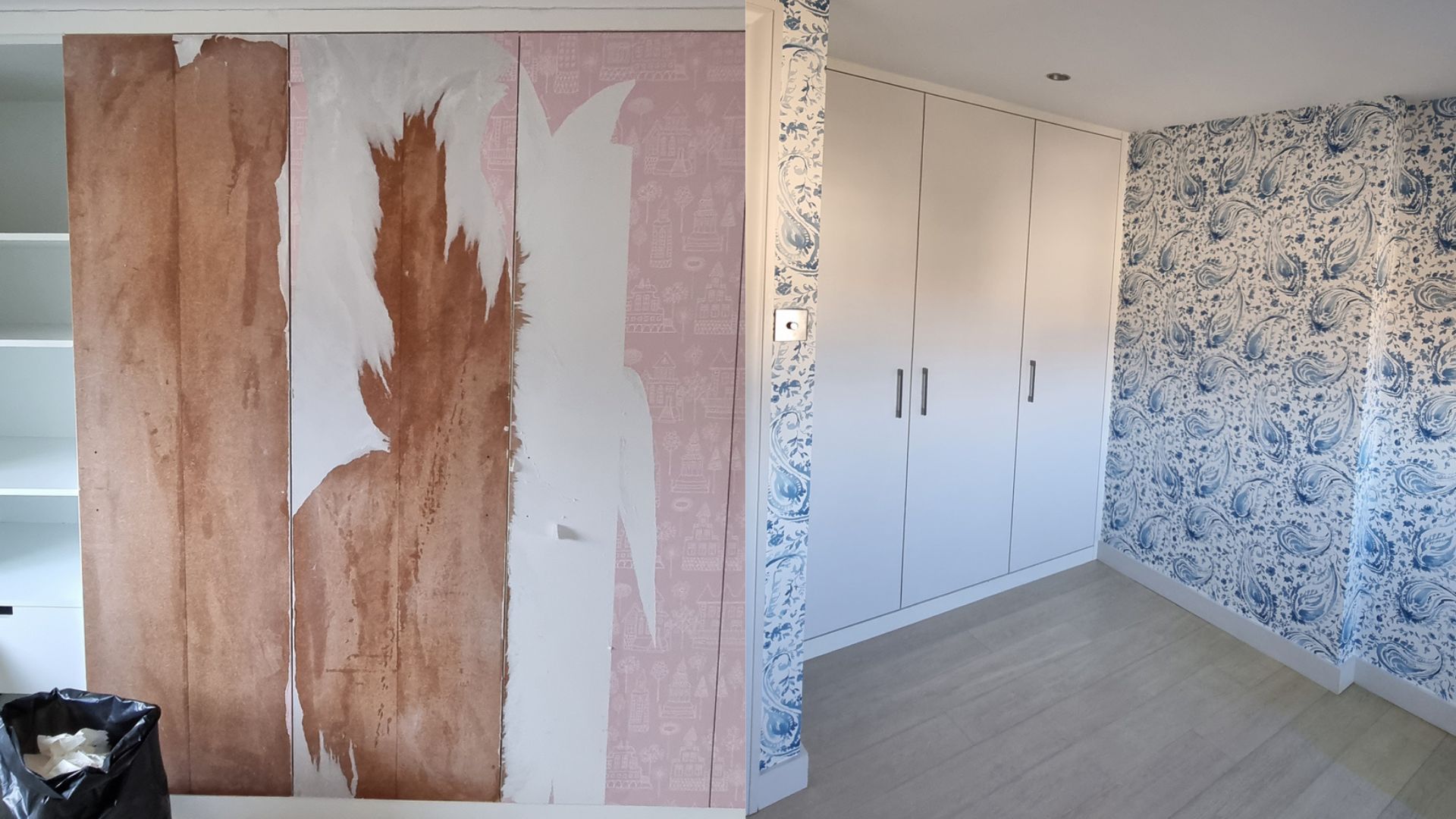 Several connected wall, timber and finishing repairs within one room